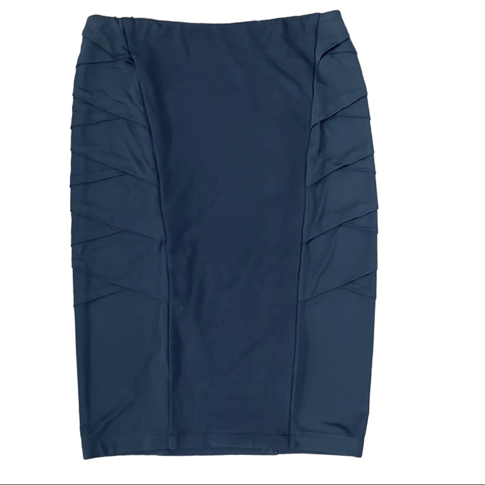 Donna Karan Black Layered Side Panel Stretch Pencil Skirt